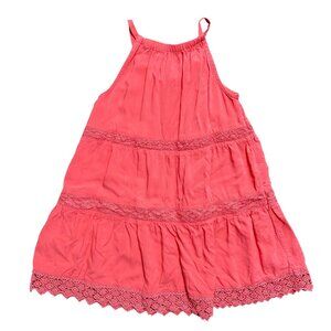 Little Girls Coral Sleeveless Summer XS/5 Dress Tiered Lace‎ Old Navy Cottage